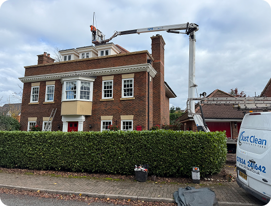 Roof cleaning work by Just Clean Property Care